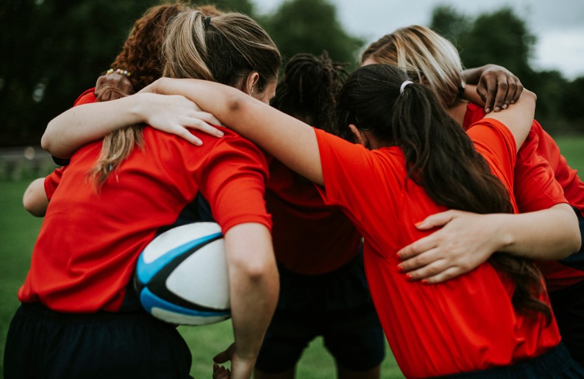 Groupe de joueuses de rugby